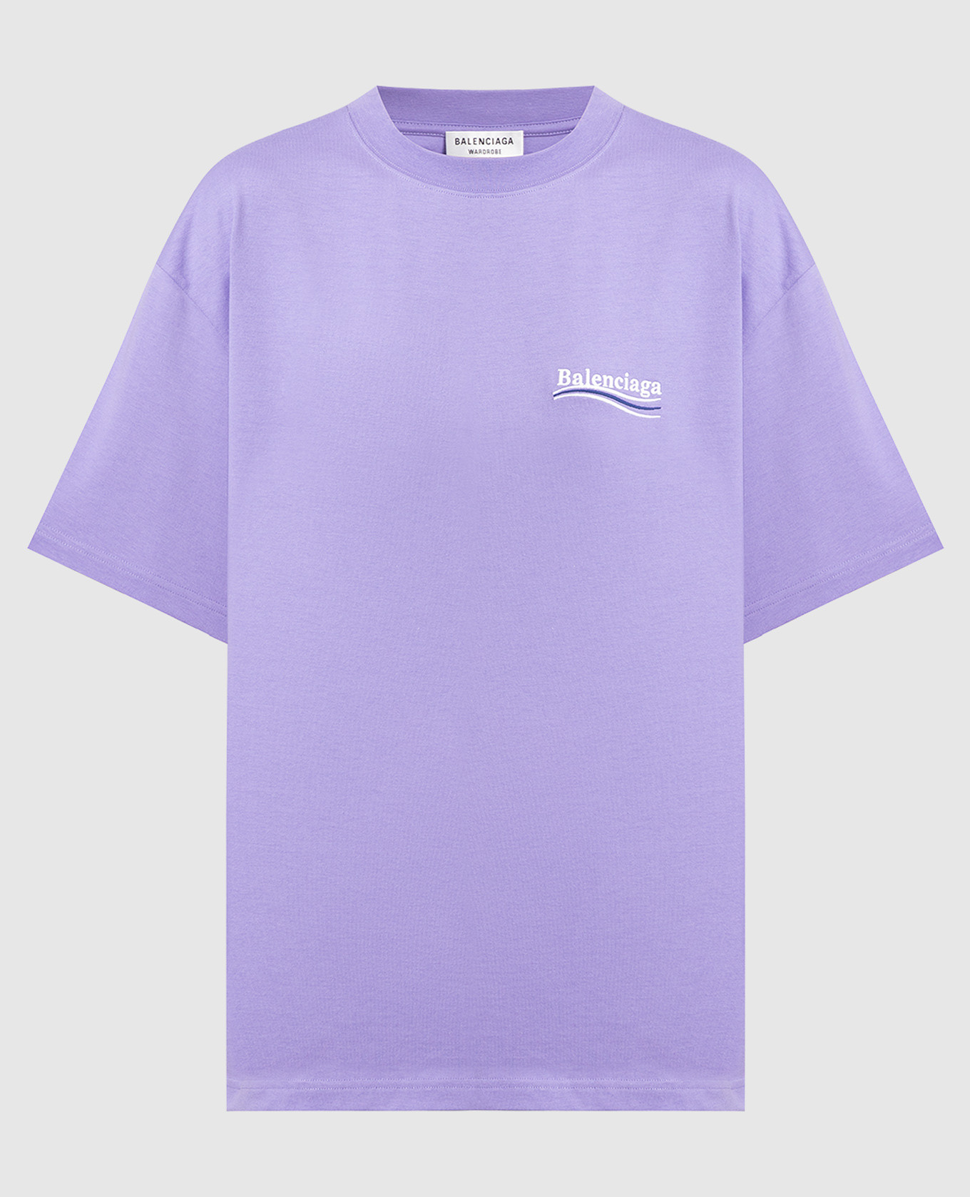 Фиолетовая футболка с вышивкой логотипа