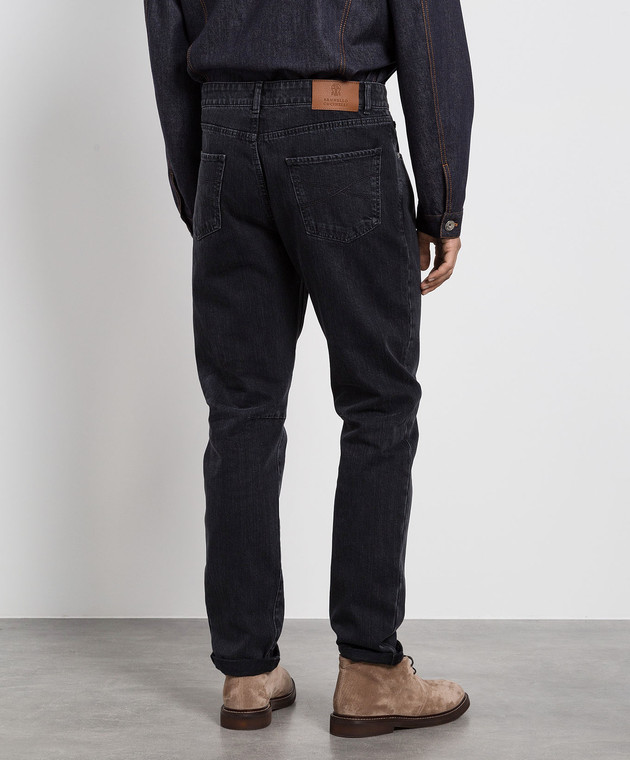 Brunello Cucinelli Темно-серые джинсы с патчем логотипа ME245X1290 изображение 4