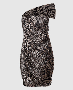 Thierry Mugler Бежевое платье мини в принт 22S1RO1442694