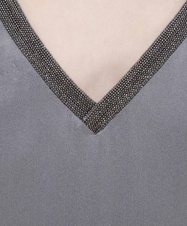 Fabiana Filippi Серое платье из шелка ABD270B178 изображение 5