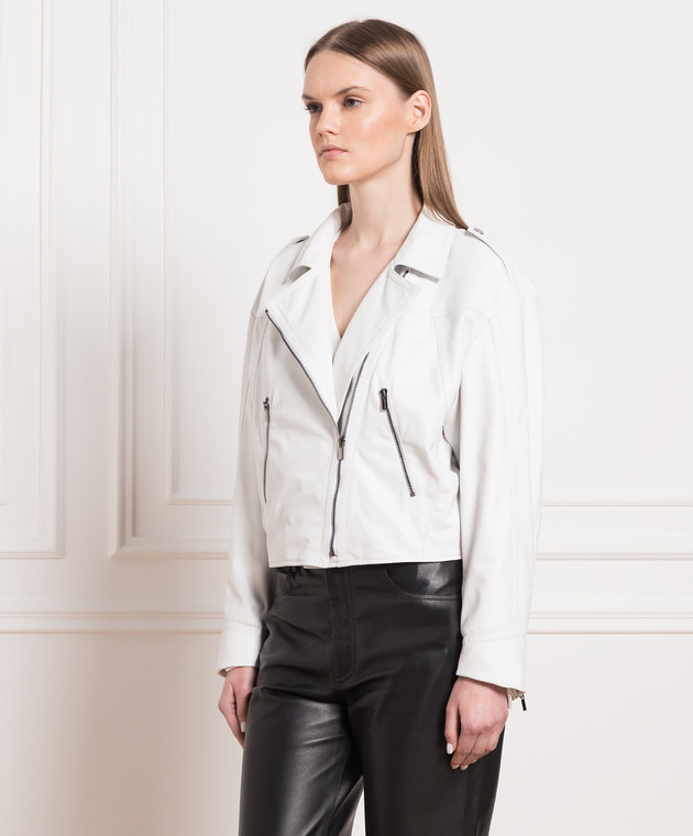 Simonetta Ravizza White leather jacket JA154L7 изображение 3