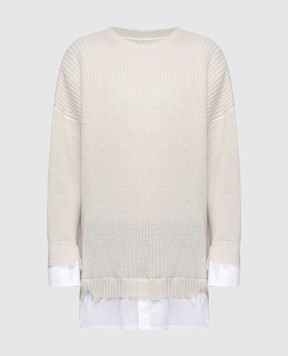 Maison Margiela MM6 Белый комбинированный свитер S62HL0015S18382