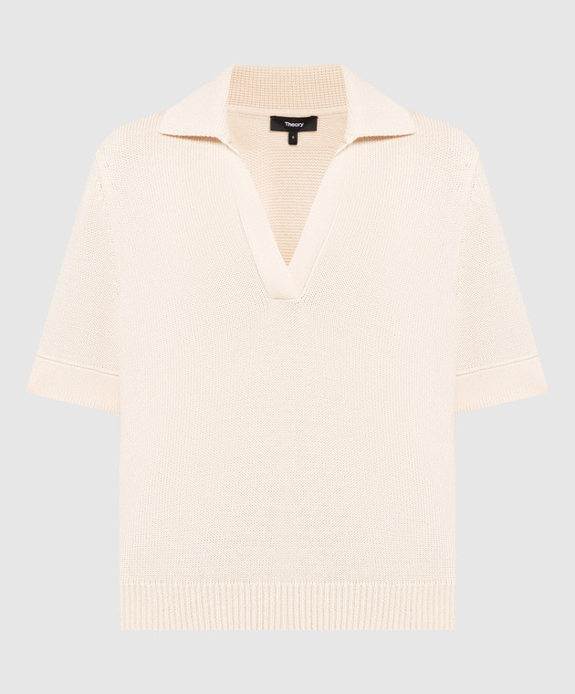 Theory Beige polo shirt with an asymmetrical cut N0114713