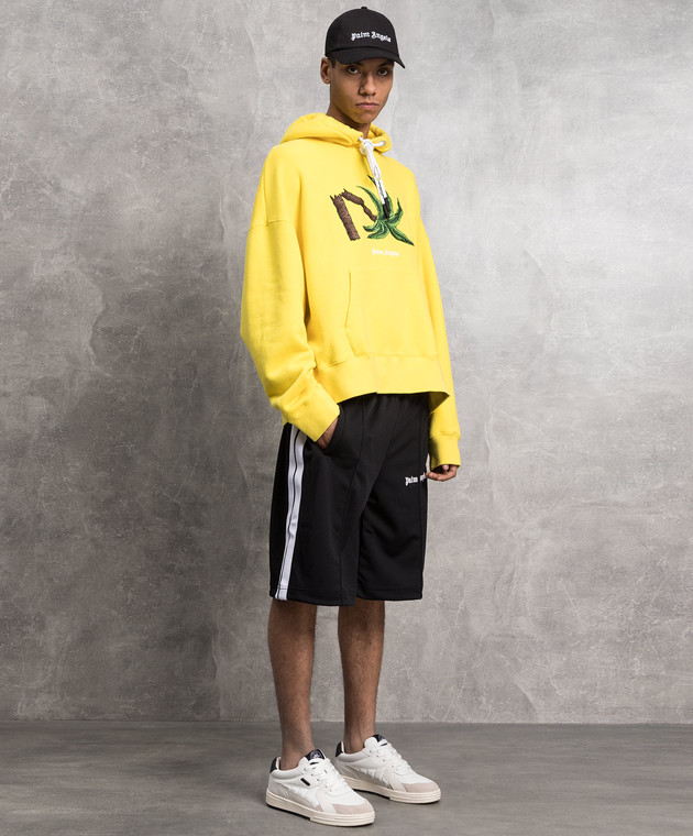 Palm Angels Черные шорты с лампасами и логотипом PMCB011C99FAB002 изображение 2