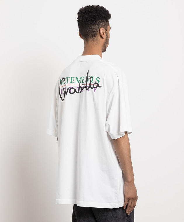Vetements White t-shirt with textured print UE54TR530Wm image 4