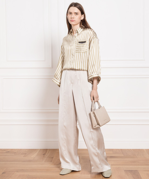 Brunello Cucinelli Блуза в полоску с цепочкой мониль MH788MV556 изображение 2