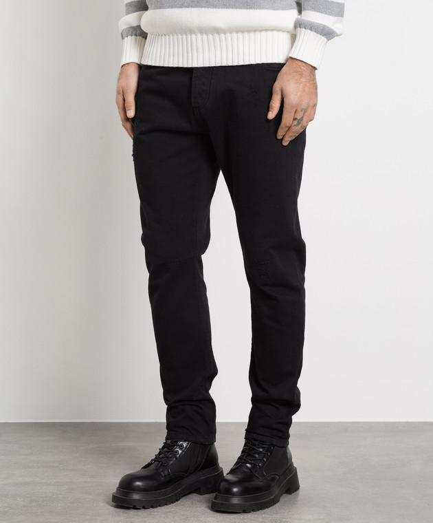 Brunello Cucinelli Black jeans with holes M262PX2340 изображение 3