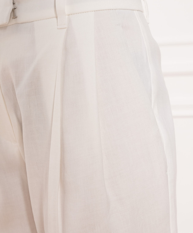 Brunello Cucinelli White pants with monil chain MF591P8254 изображение 5