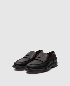 Loro Piana Черные кожаные лоферы TRAVIS WALK FAN5630