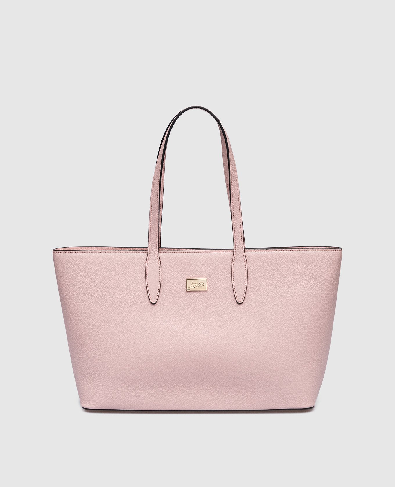 Pink leather trapeze bag