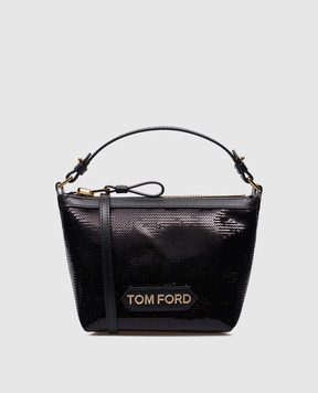 Tom Ford Черная сумка мини в пайетке S0452ISA039G