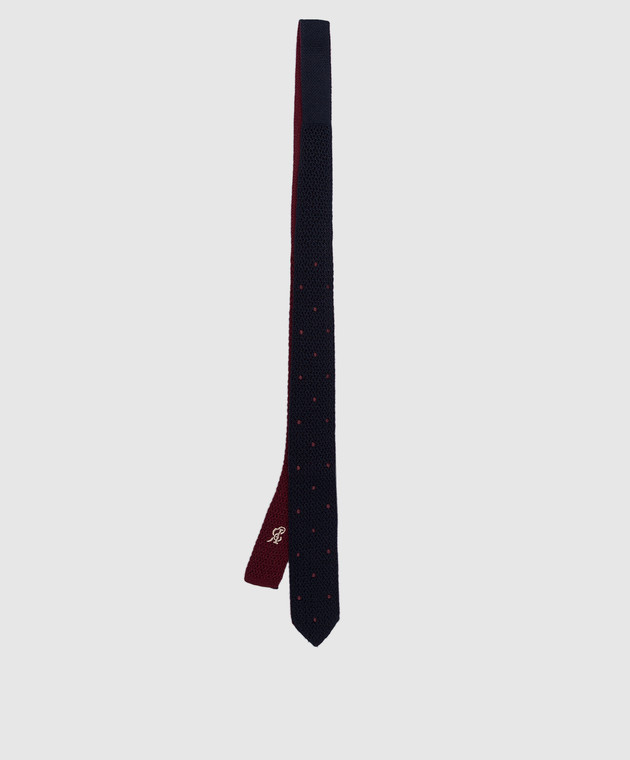 Stefano Ricci Дитяча синя краватка в горох з кашеміру та шовку YCRMTSR1001 зображення 2