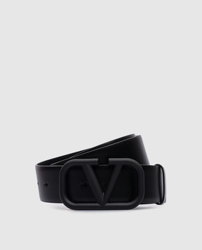 Valentino Черный кожаный ремень с логотипом VLogo Signature 4Y2T0Q87WQG