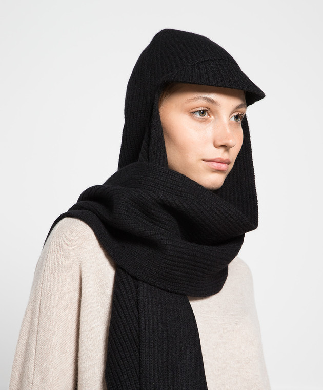 Bonnet en laine et cachemire en noir – Yves Salomon