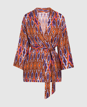 Maesta Шелковая блуза в абстрактный узор J0026