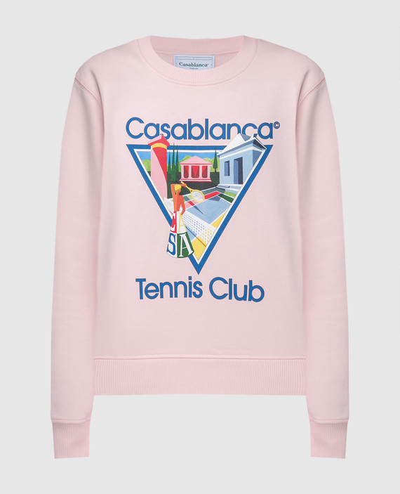 Рожевий світшот з принтом логотипа Tennis Club