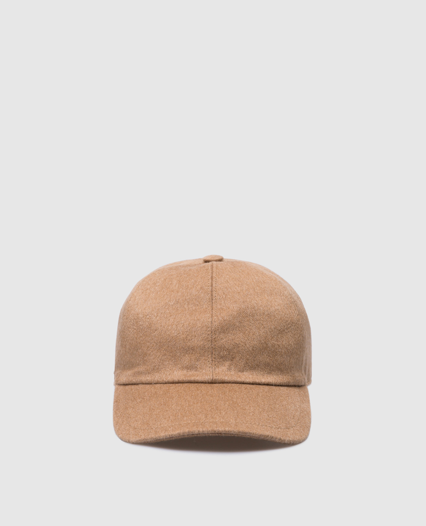 Brown cashmere cap with metallic logo