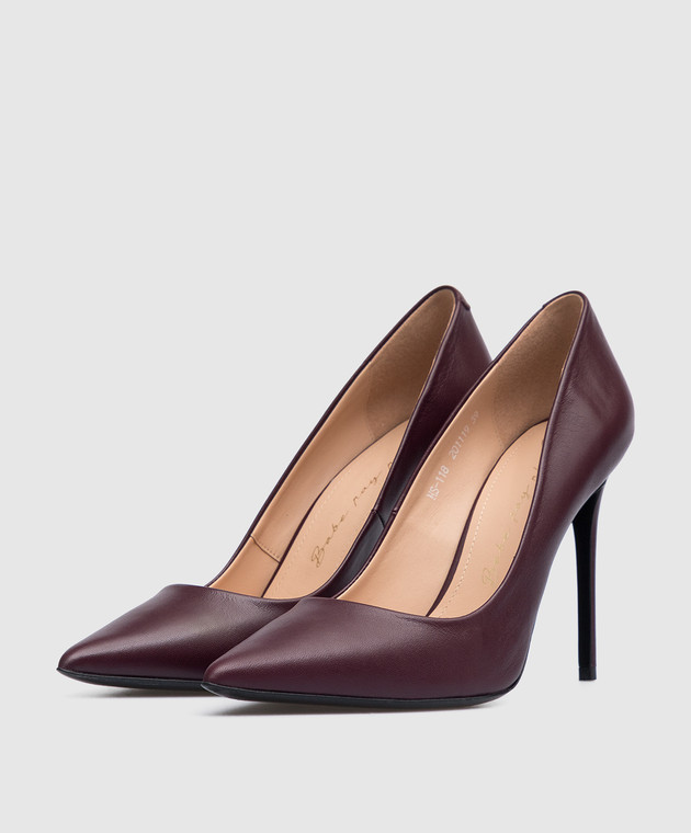 Babe Pay Pls Maroon leather pumps 2011193645 image 2