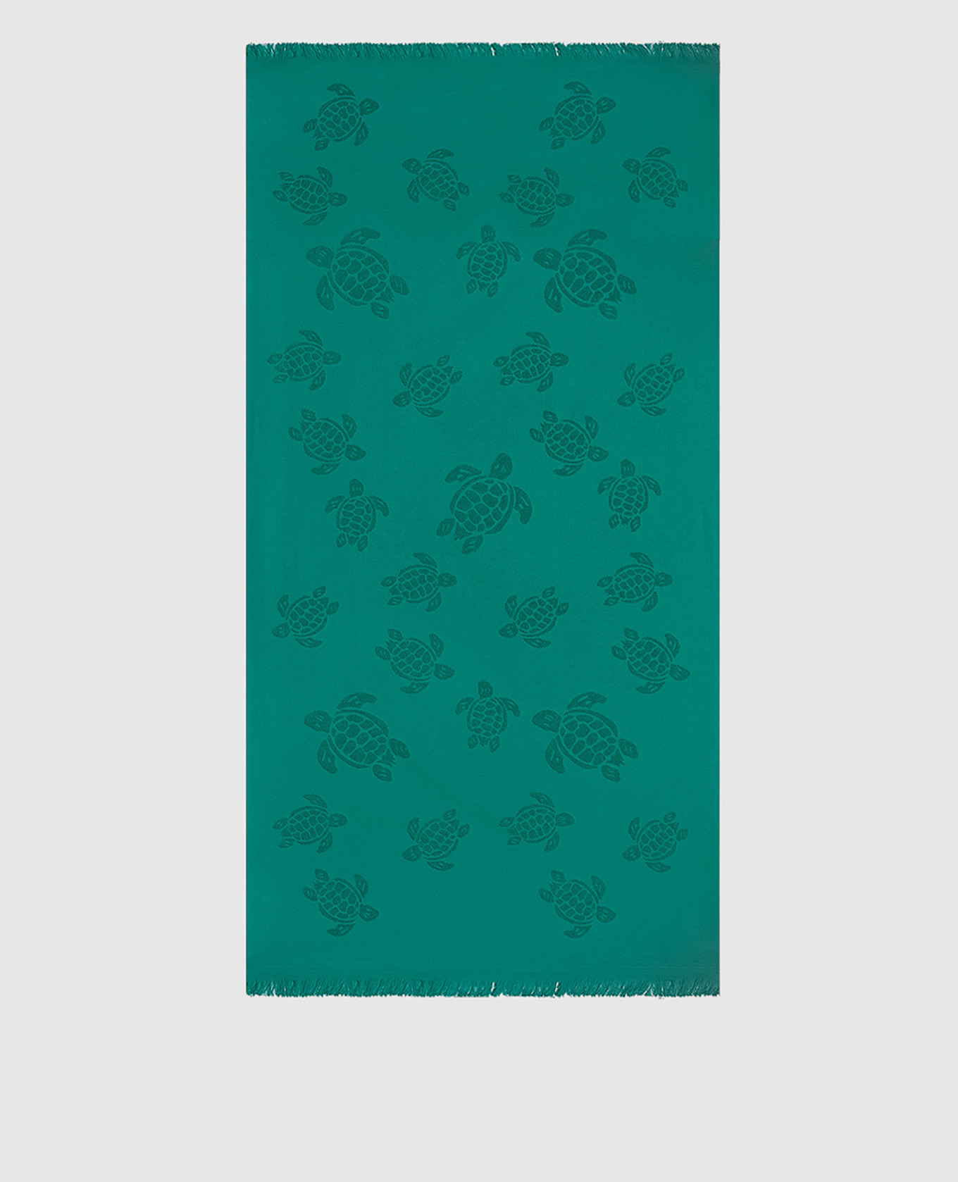 Green Santah towel in textured pattern