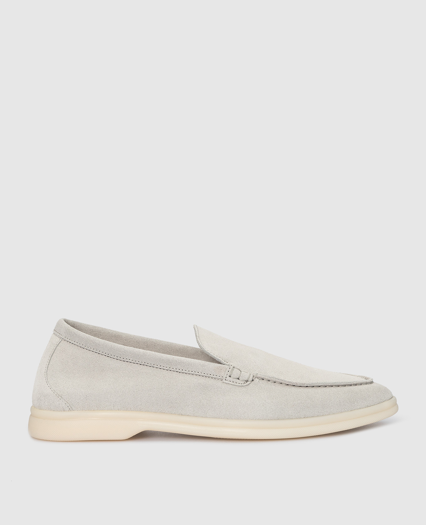 Light gray suede slippers