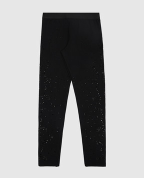 Dolce&Gabbana Дитячі чорні легінси з кристалами L5JP3JG7JK9