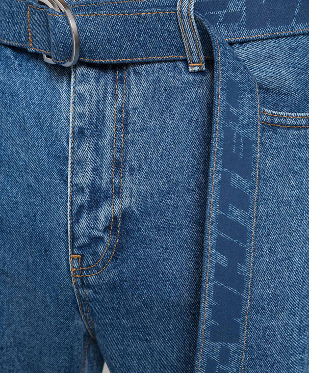 Off-White Блакитні джинси з логотипом OMYA142C99DEN002 зображення 5