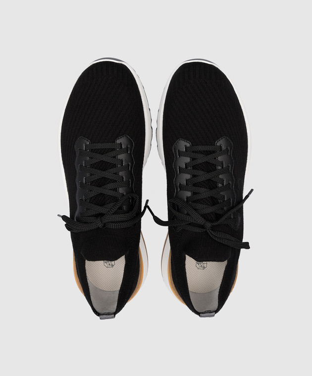 Brunello Cucinelli Black sneakers with textured logo MZUPMBO252 изображение 4