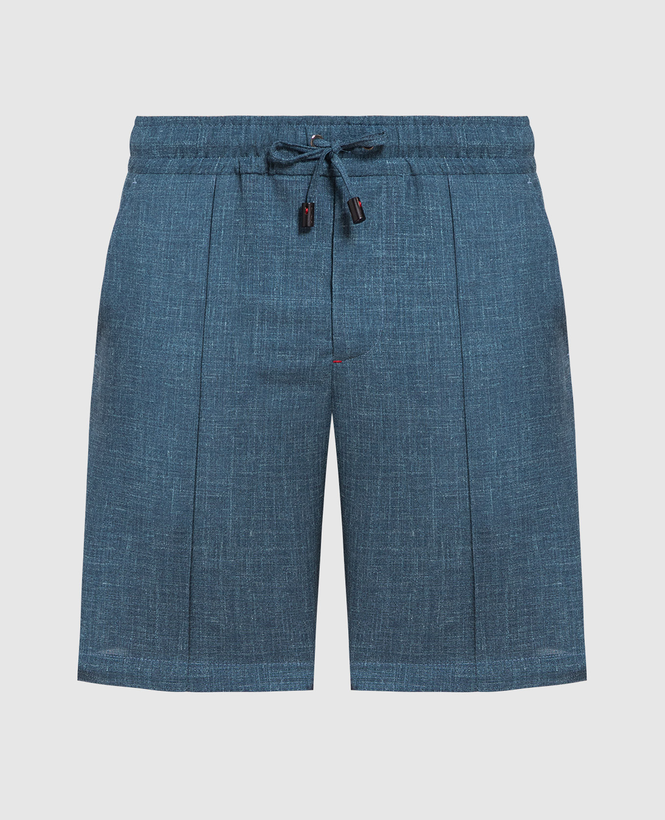 Blue shorts made of wool, silk and linen