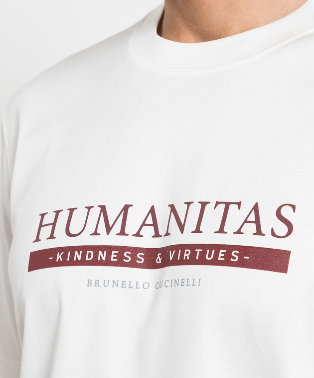 Brunello Cucinelli Белая футболка с принтом логотипа M0T718462 изображение 5