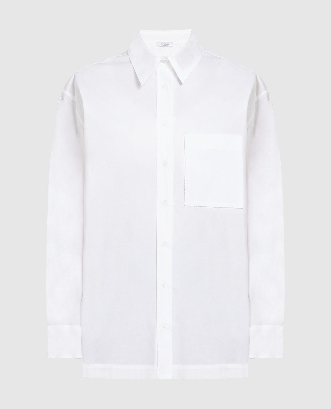 Белая рубашка с цепочкой монилью