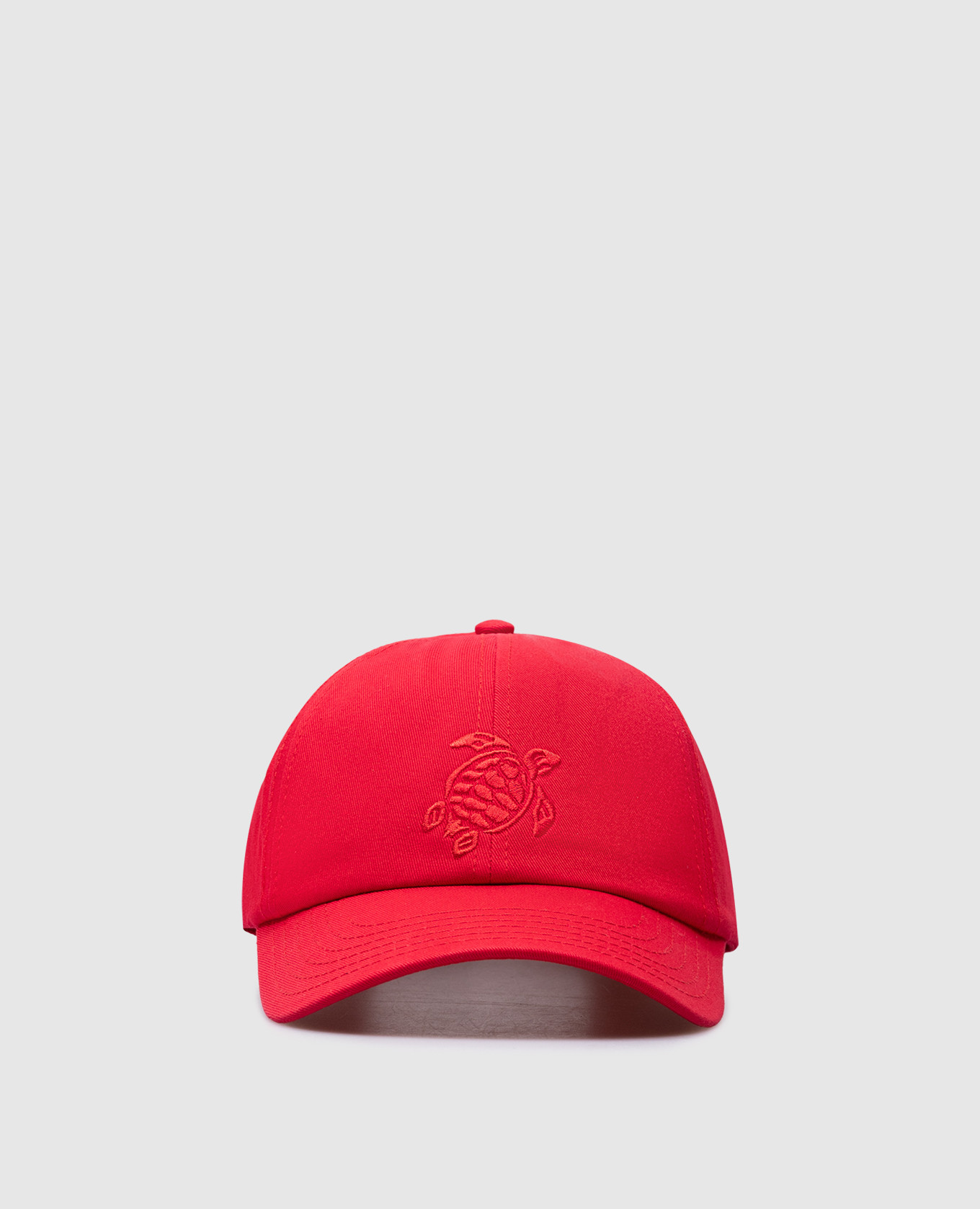 Red cap with logo embroidery