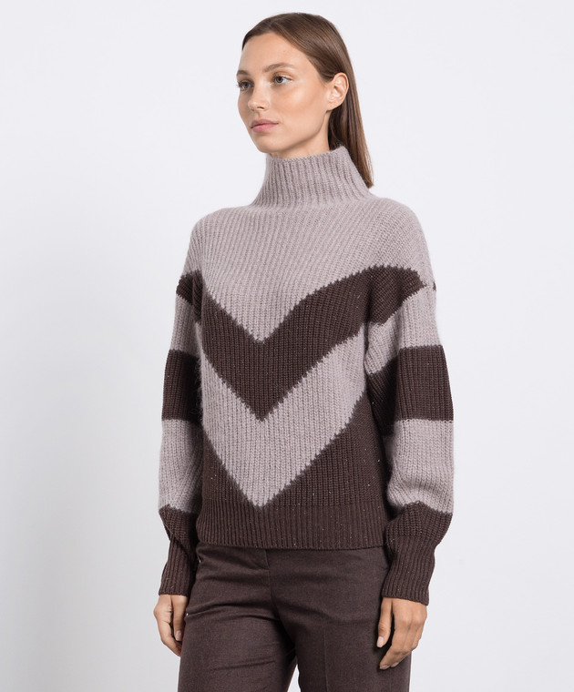 Peserico Brown wool, silk and cashmere sweater S99069F059095A image 3