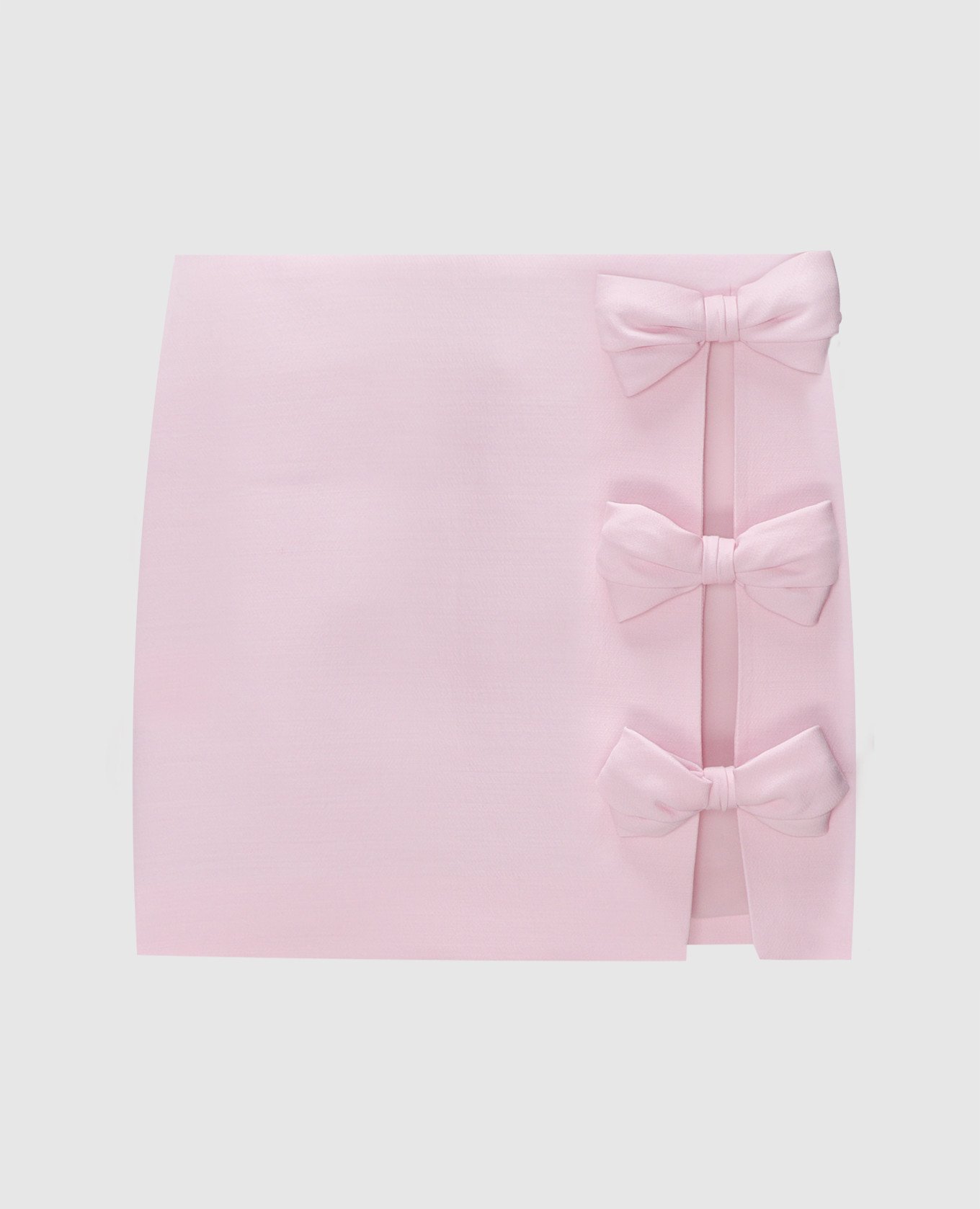 Pink wool and silk skirt with bows