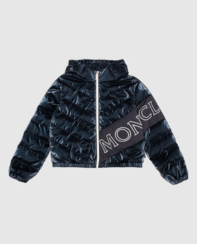 Moncler ENFANT Детский синий пуховик Vonnes с логотипом 1A0002553A3H1214