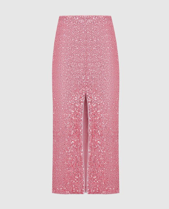 Розовая юбка с пайетками