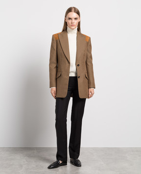 Bally Коричневый жакет в узор гусиной кавычки. L2BA109FWO147
