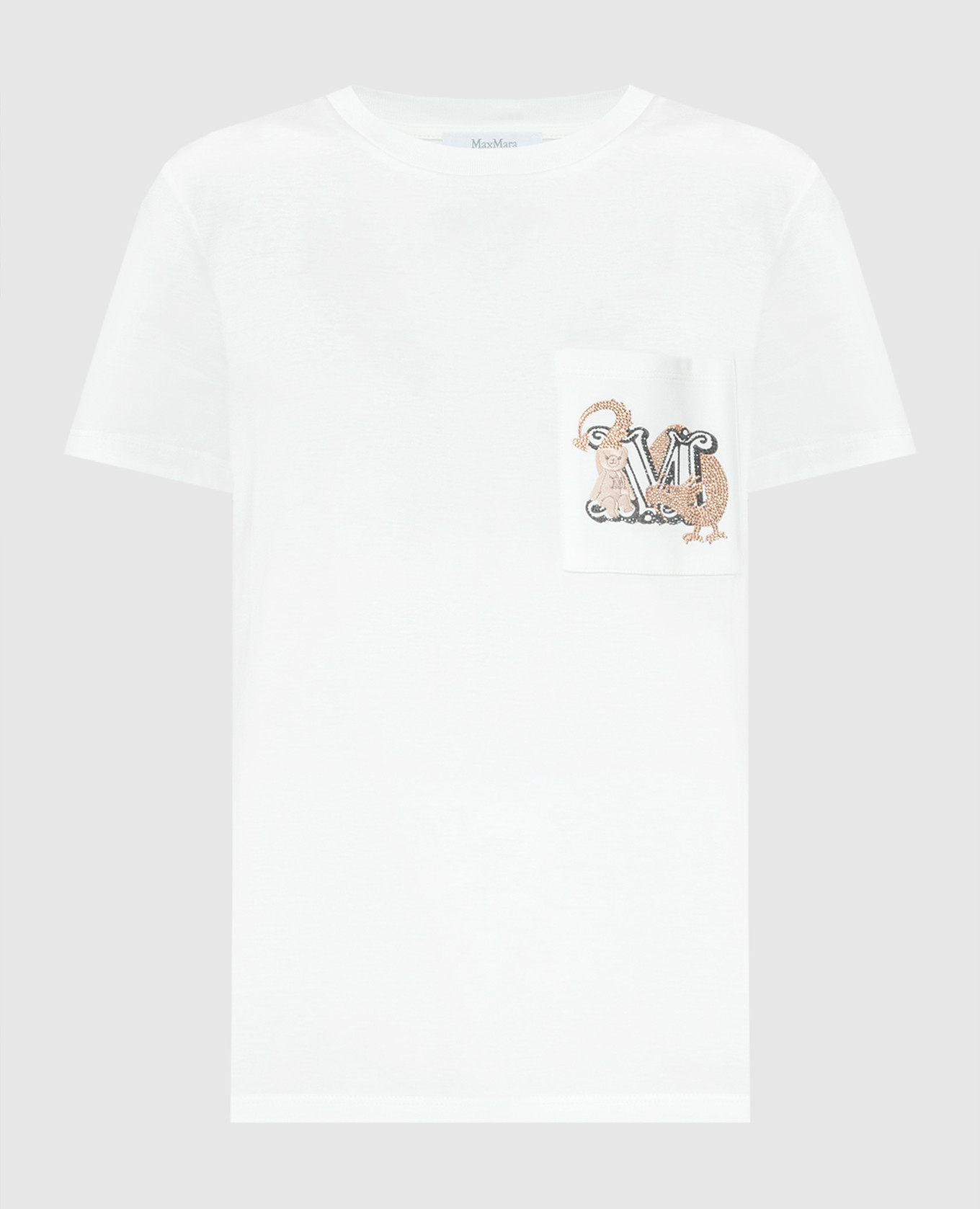 White Elmo t-shirt with monogram logo embroidery