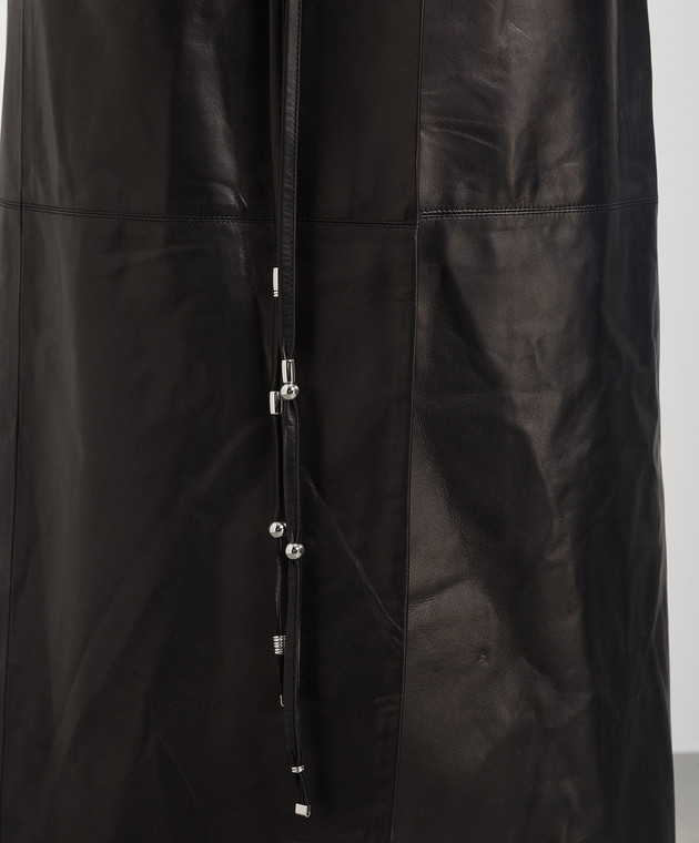 Dondup Black leather vest DA338PL0402DXXXW изображение 5