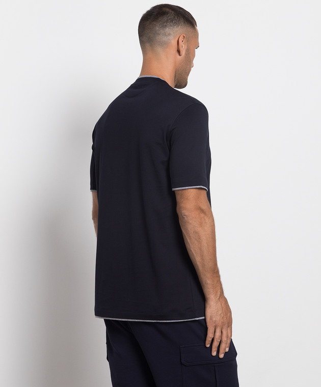 Brunello Cucinelli Синяя футболка с логотипом M0T717427G изображение 4