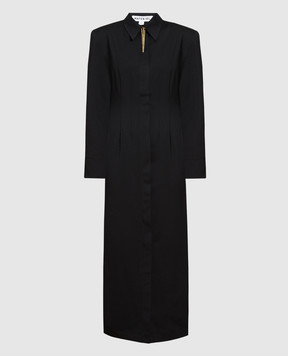 Materiel Черное платье-рубашка с цепочками MPF23N1865DRBK
