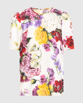 Dolce&Gabbana Блуза із шовку в квітковий принт F7U27TFSAX3