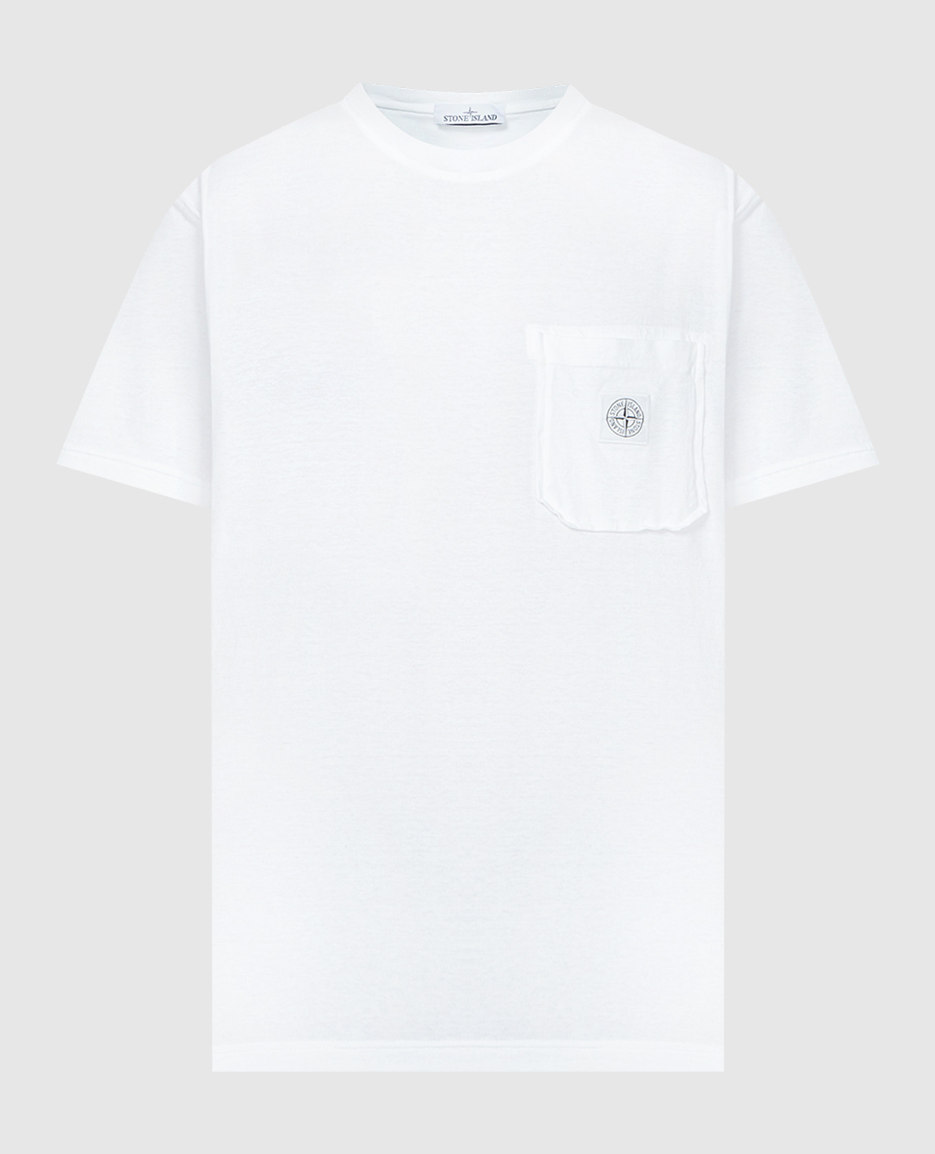 White t-shirt with logo patch