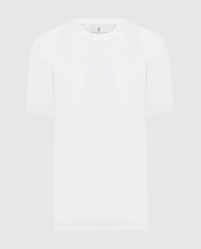 Brunello Cucinelli Белая футболка с шелком MM8201308