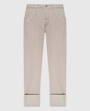 Brunello Cucinelli Бежеві джинси з ланцюжком моніль M0H43P5797