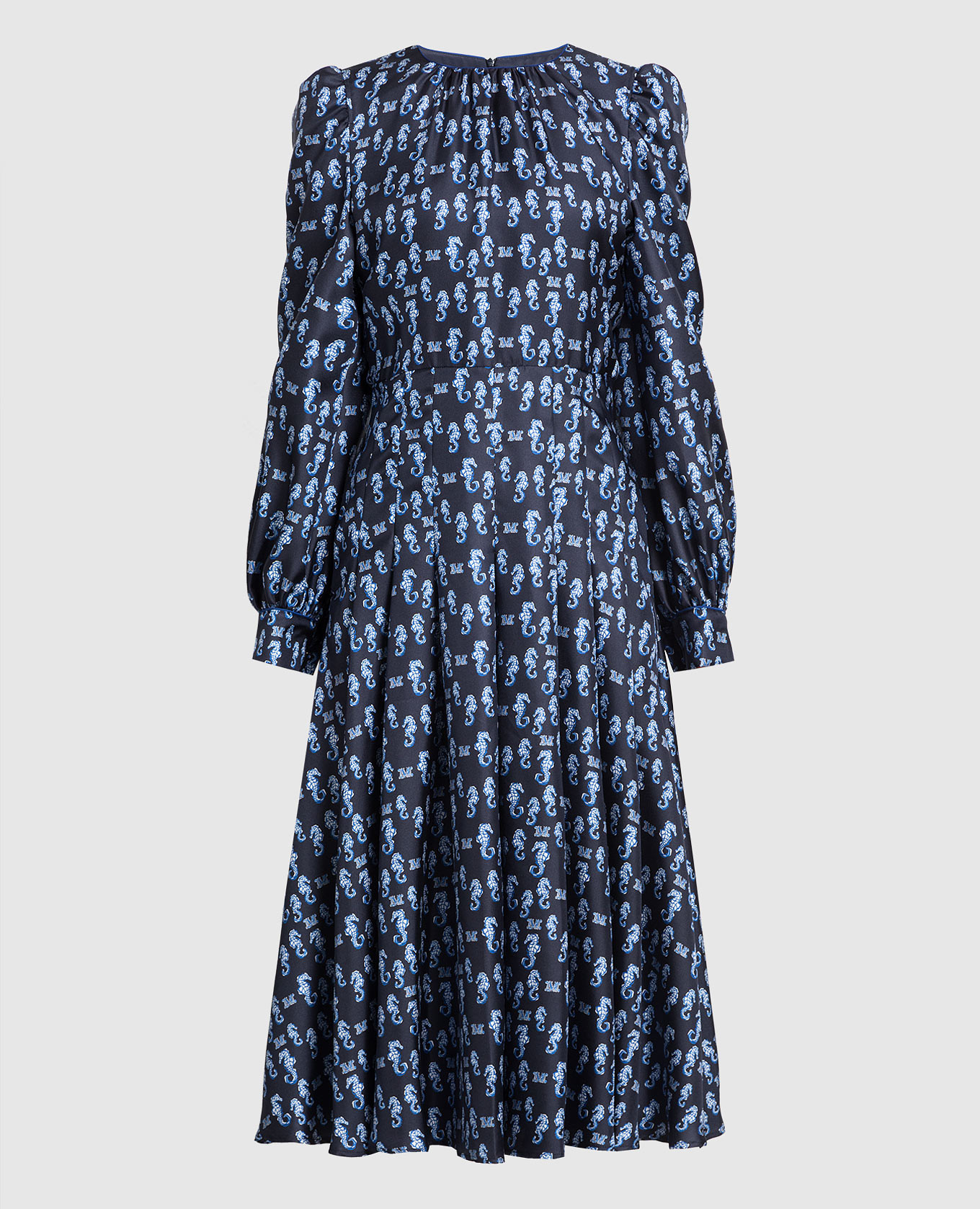 Blue PAREO printed silk midi dress