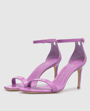 Stuart Weitzman Фіолетові шкіряні лаковані босоніжки Nunakedcurve 85 SE132