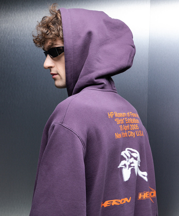 Heron Preston Фиолетовые худи с принтом в стиле граффити HMBB024F23JER005 изображение 5
