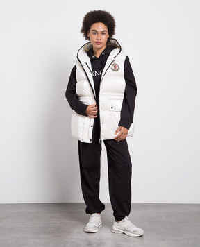 Moncler Білий пуховий жилет Hera з логотипом 1A00053596T2