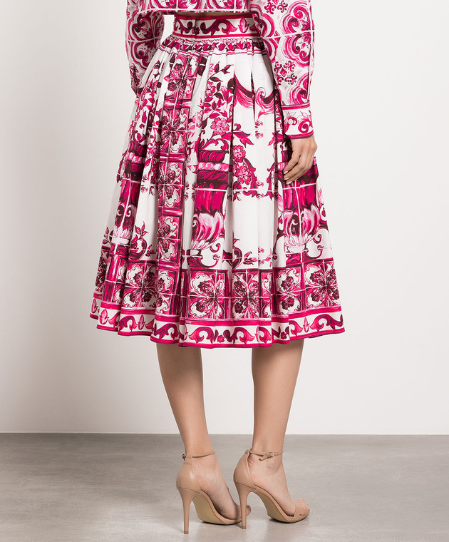Dolce&Gabbana Pink skirt in Majolica print F4CEHTHH5A6 image 4