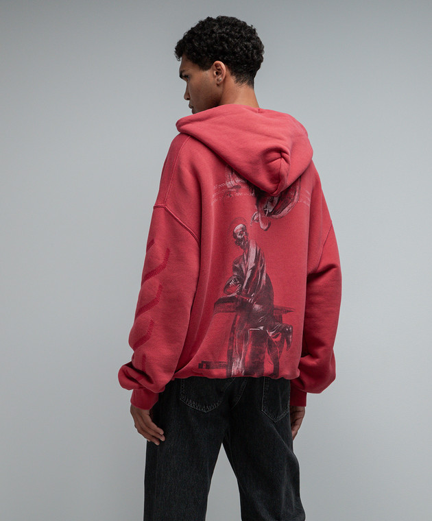 Off-White Red logo hoodie OMBB118F23FLE009 image 4